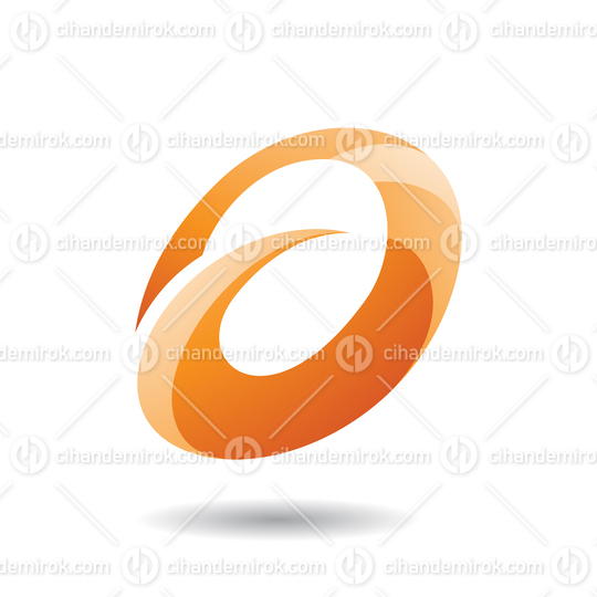Orange Abstract Oval Round Spiky Icon for Lowercase Letter A