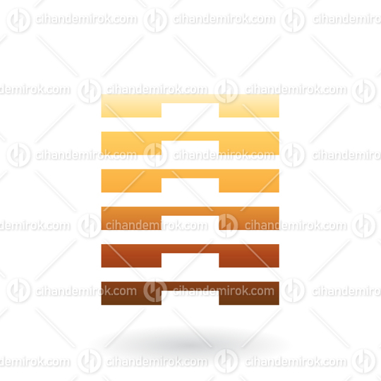 Orange Abstract Rectangular Shape with Thin and Thick Stripes