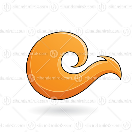 Orange Abstract Squirrel Icon with Black Outlines