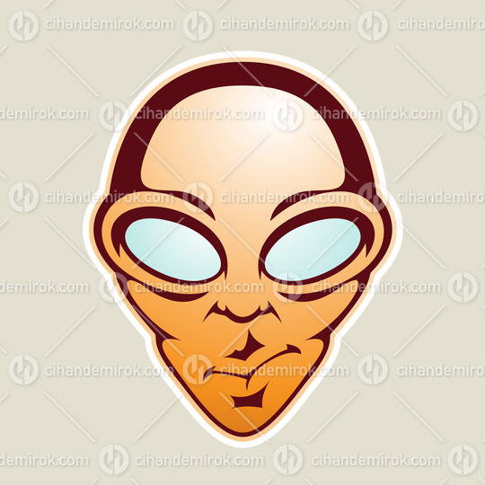 Orange Alien Head Cartoon Icon Vector Illustration