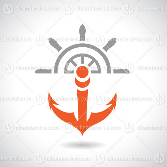 Orange Anchor and Grey Ship's Wheel Icon