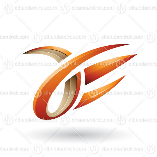 Orange and Beige 3d Claw Shaped Letter A and E