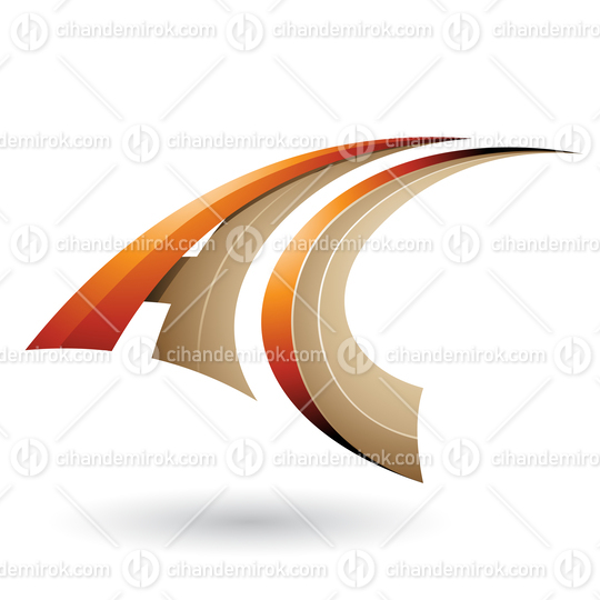 Orange and Beige Dynamic Flying Letter A and C