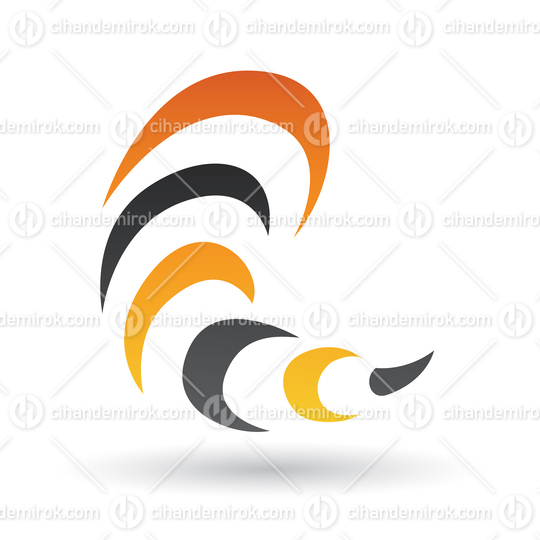 Orange and Black Abstract Bee Like Icon