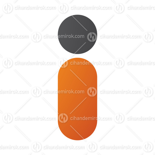 Orange and Black Abstract Round Person Shaped Letter I Icon
