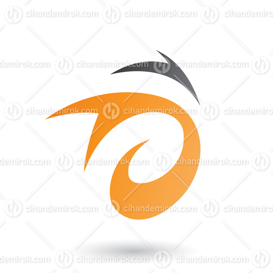 Orange and Black Abstract Wind and Twister Shape Vector Illustration