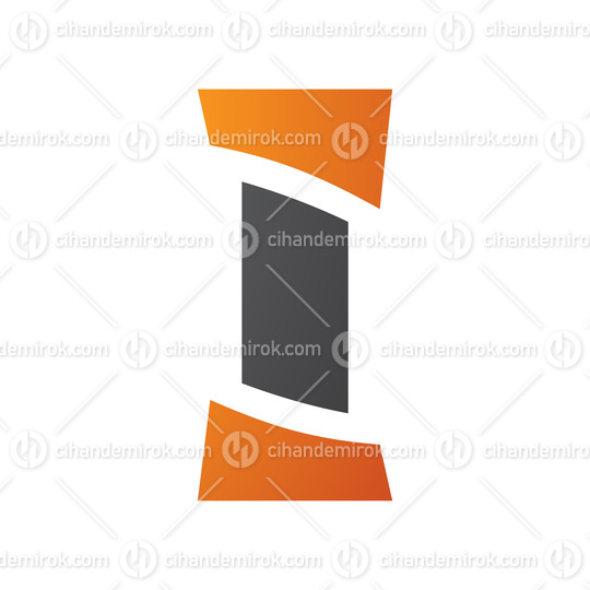 Orange and Black Antique Pillar Shaped Letter I Icon