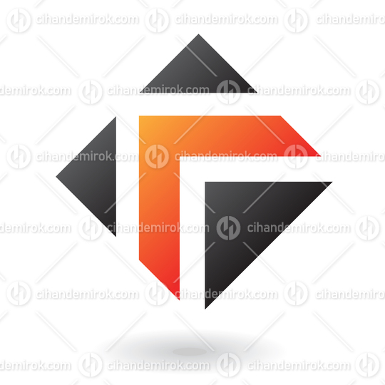 Orange and Black Arrow Like Square Logo Icon