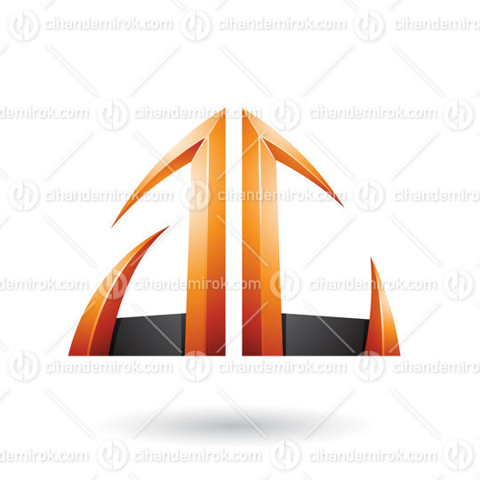 Orange and Black Arrow Shaped A and C Letters Vector Illustration