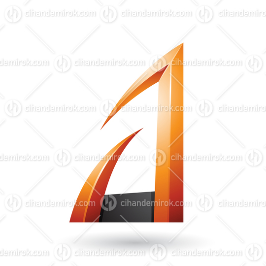 Orange and Black Arrow Shaped Letter A Vector Illustration