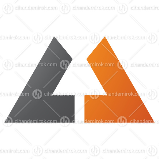 Orange and Black Bold Letter U Icon with Straight Lines