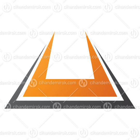 Orange and Black Bold Spiky Shaped Letter U Icon