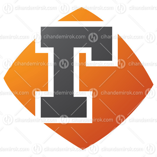 Orange and Black Bulged Square Shaped Letter R Icon