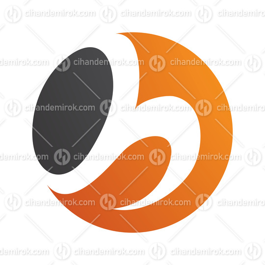Orange and Black Circle Shaped Letter H Icon