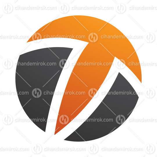 Orange and Black Circle Shaped Letter T Icon