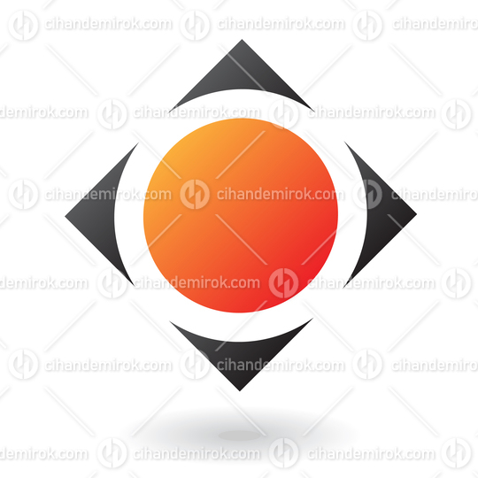 Orange and Black Circle Square Logo Icon