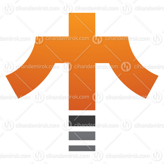 Orange and Black Cross Shaped Letter T Icon