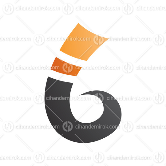 Orange and Black Curly Spike Shape Letter B Icon