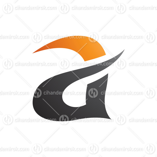 Orange and Black Curvy Spikes Letter A Icon