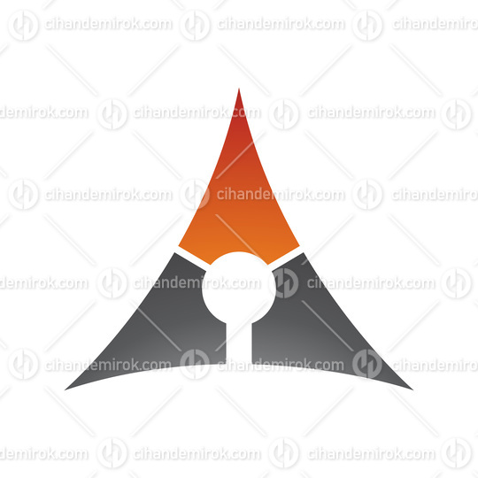 Orange and Black Deflated Triangle Letter A Icon