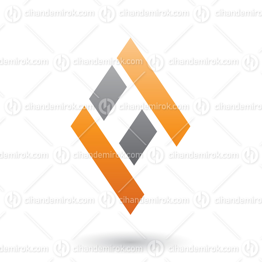 Orange and Black Diamond Shaped Letter A Vector Illustration