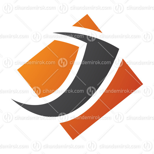 Orange and Black Diamond Square Letter J Icon