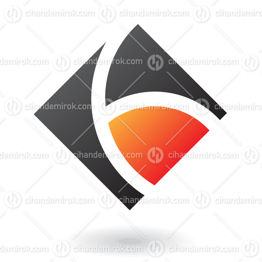 Orange and Black Diamond Square Logo Icon