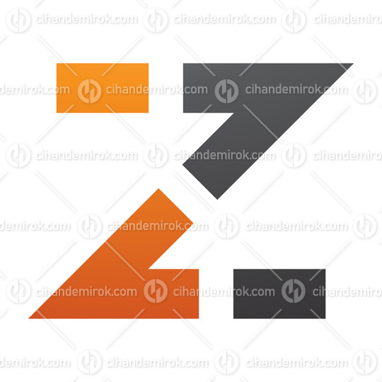 Orange and Black Dotted Line Shaped Letter Z Icon
