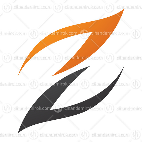 Orange and Black Fire Shaped Letter Z Icon