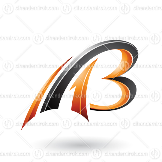 Orange and Black Flying Dynamic 3d Letters A and B