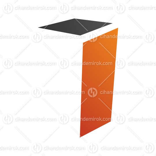 Orange and Black Folded Letter I Icon