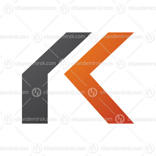 Orange and Black Folded Letter K Icon