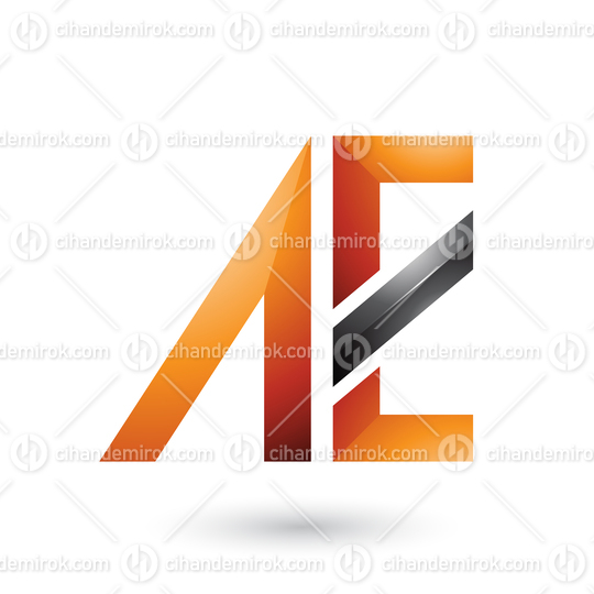 Orange and Black Geometrical Dual Letters of A and E
