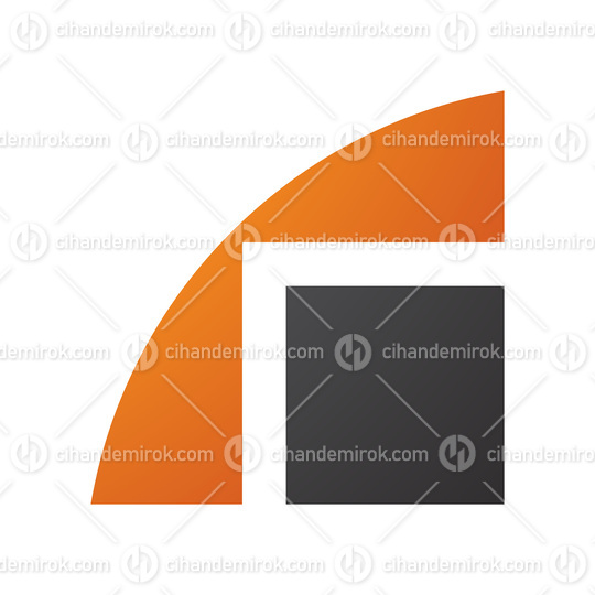 Orange and Black Geometrical Letter R Icon
