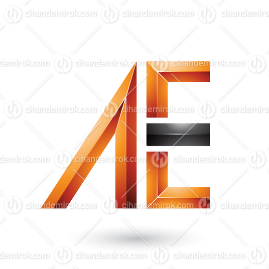 Orange and Black Glossy Dual Letters of A and E