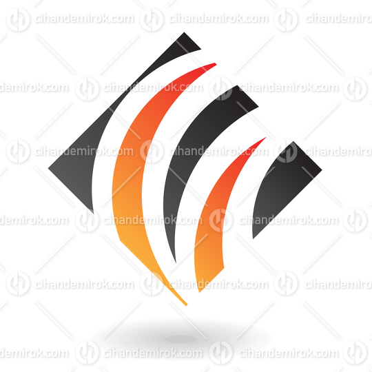 Orange and Black Grass Like Square Logo Icon