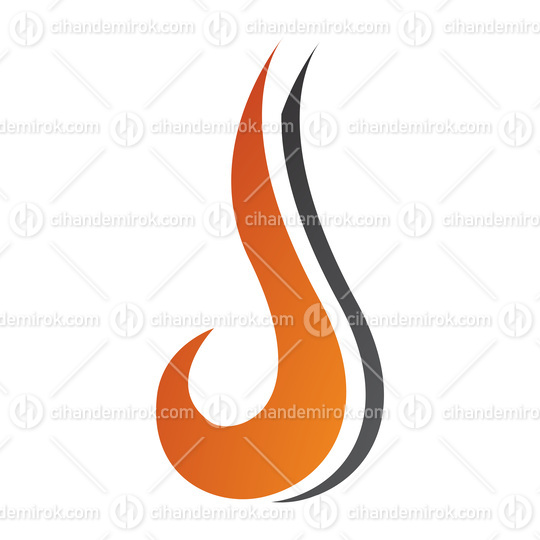 Orange and Black Hook Shaped Letter J Icon