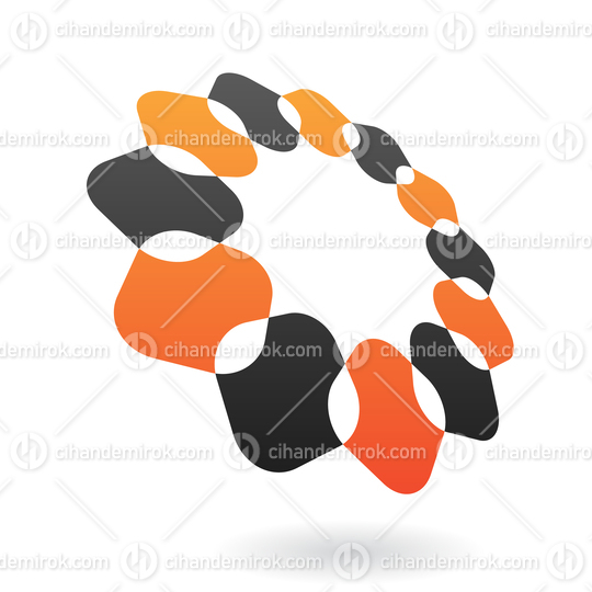 Orange and Black Intersecting Rounded Squares in Perspective