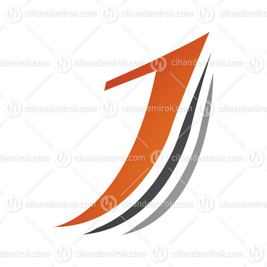 Orange and Black Layered Letter J Icon