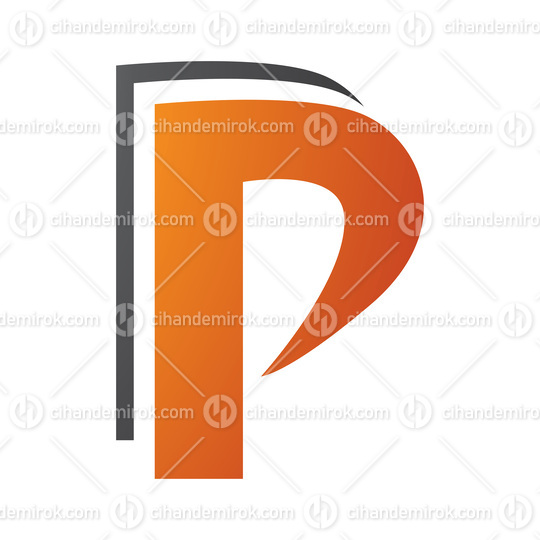 Orange and Black Layered Letter P Icon