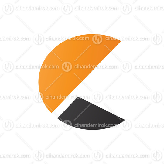 Orange and Black Letter C Icon with Half Circles