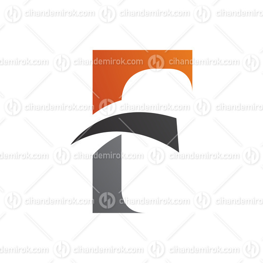 Orange and Black Letter F Icon with Pointy Tips
