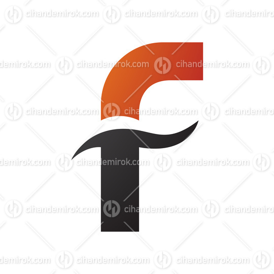 Orange and Black Letter F Icon with Spiky Waves