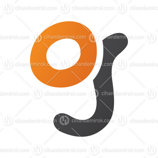 Orange and Black Letter G Icon with Soft Round Lines