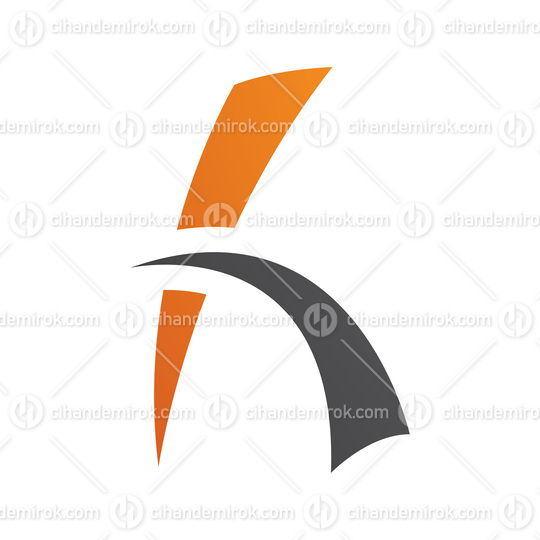 Orange and Black Letter H Icon with Spiky Lines