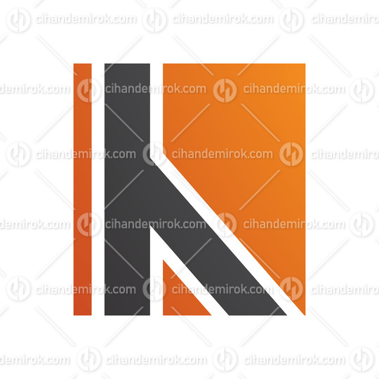 Orange and Black Letter H Icon with Straight Lines