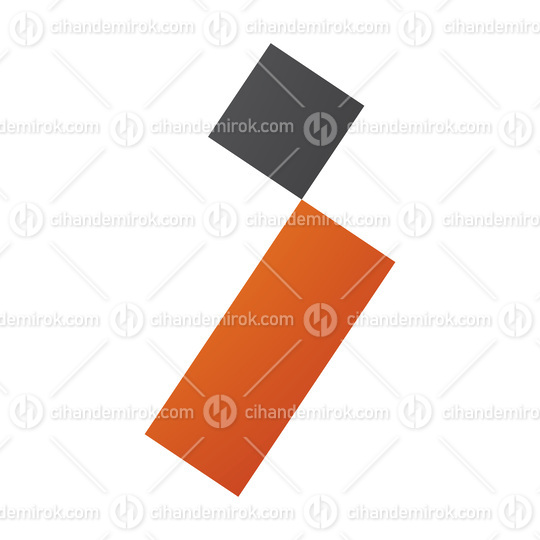 Orange and Black Letter I Icon with a Square and Rectangle