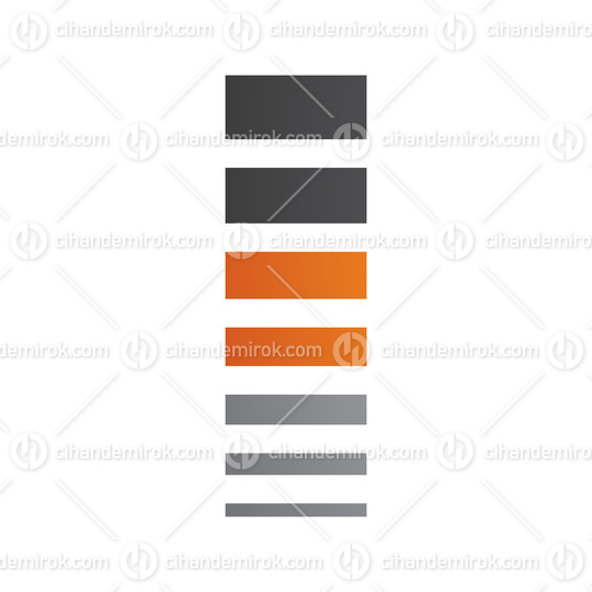 Orange and Black Letter I Icon with Horizontal Stripes