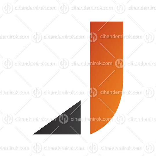 Orange and Black Letter J Icon with a Triangular Tip
