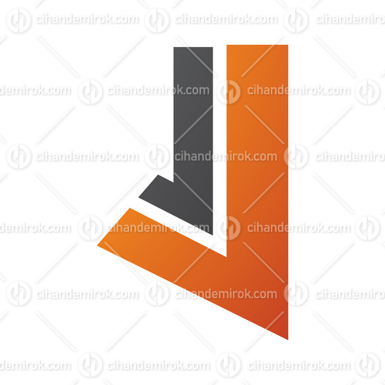 Orange and Black Letter J Icon with Straight Lines